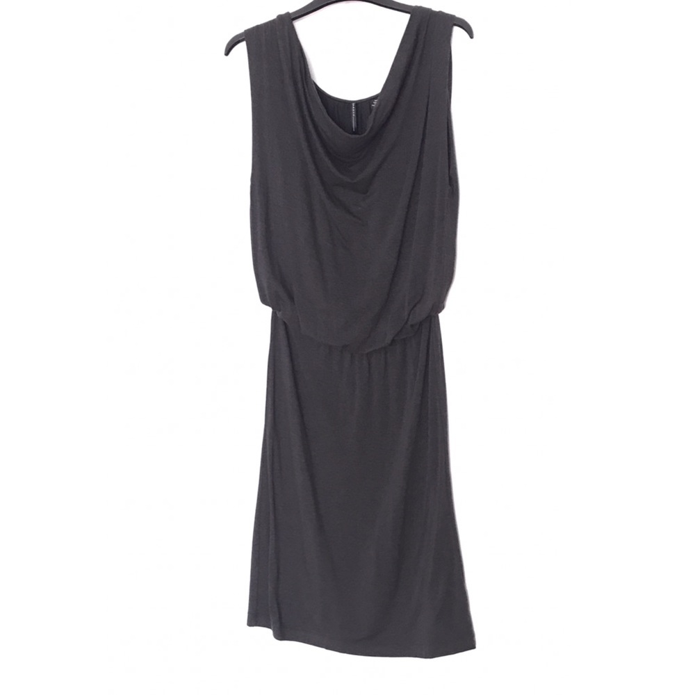 ISDA & Co Gray Jersey Dress XS NWT Cowl Neck Drape Minimalist Career Evening